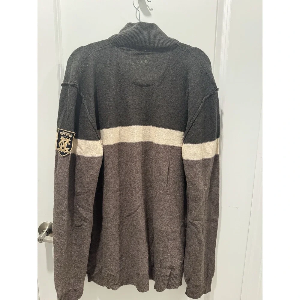 Canterbury of New Zealand Vintage Rugby Zippered Sweater Lambswool Size XL 90s